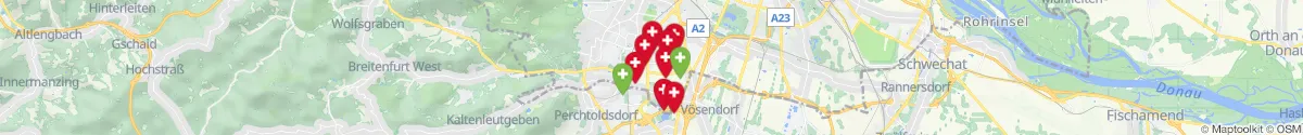 Kartenansicht für Apotheken-Notdienste in der Nähe von Neuerlaa (1230 - Liesing, Wien)